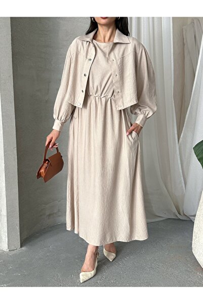 MD trend Women's Oversized Dress Bolero Double Suit