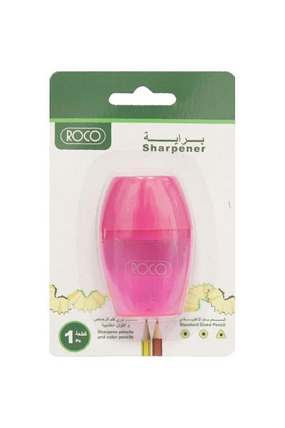 Roco Pocket Sharpener – Single Hole, Transparent Pink