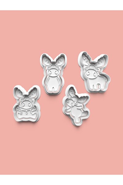 AKTASTORE قالب كوكيز على شكل غزال لطيف وقالب عجينة السكر مجموعة من 4 قطع 0179...