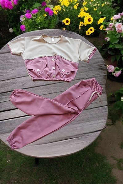 Modaayaz Comfortable and Stylish Pink Candy Favorite Style Girl Model Top and Bottom Set