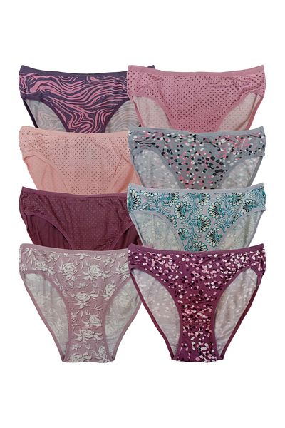 Özten Pack of 6 Women's Assortment Patterned Lycra Bikini Panties