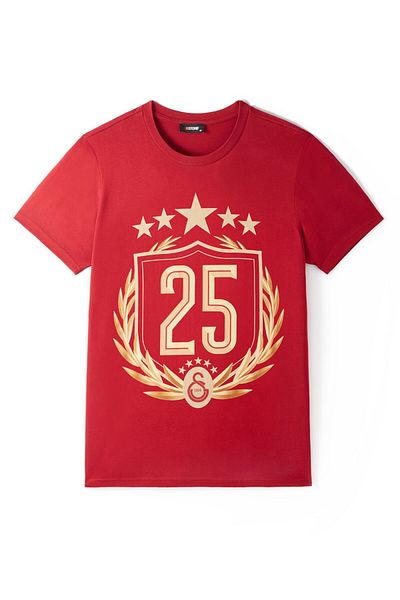 Galatasaray Licensed 2025 Championship Red Custom Adult T-Shirt Championship Custom with Wooden Box