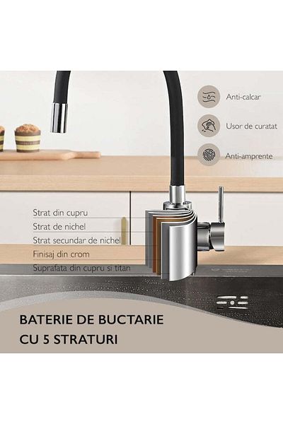 topaqua Flexy Kitchen Sink Faucet, Cream