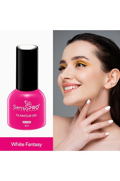SensoPRO Milano Oja semipermanentă Glamour Gel 8ml, White Fantasy #01