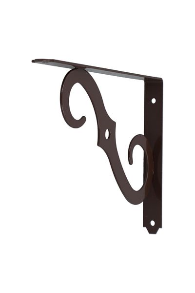 ACE Ornamental L-Shaped Durable and Elegant Metal Shelf Bracket Brown 10 x 7 Inch