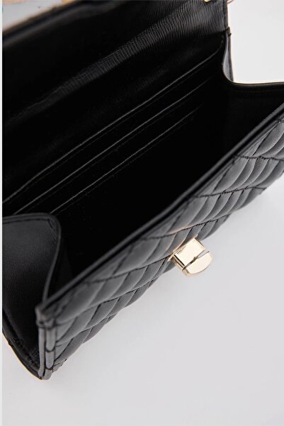 Honorius Women's Embroidery Detailed Crossbody Bag Wallet Black