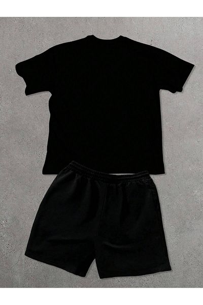LOU MODA -Men's Cotton Printed Italy Tshirt-Shorts Set 2-Pack Oversize Large Size