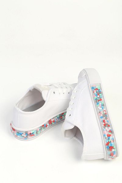 Benetton ® |   Candy Star White Children's Sports Shoes Bn-32122