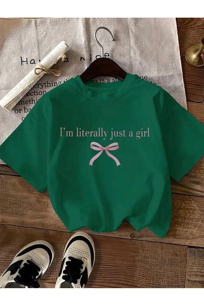 Medinenur JUST GIRL TEXT ΛΕΠΤΟΜΕΡΗ ΒΑΣΙΚΟ T-SHIRT