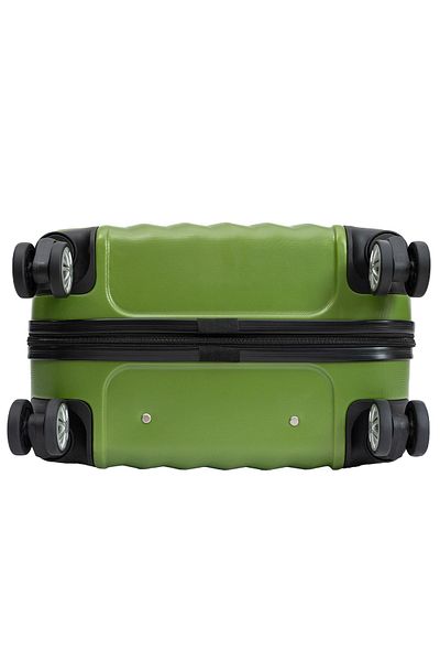 aventor Troler mediu Av104, 67x43x25 cm, bagaj de cală, 100% ABS, 4 roți duble pivotante la 360°, verde