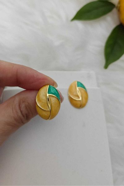 KYOLA DESİGN Limoncello Gold Women's Earrings (2.2cm)
