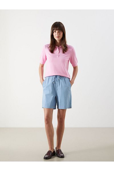 LC Waikiki Indigo Women's Jean Shorts with Elastic Waist