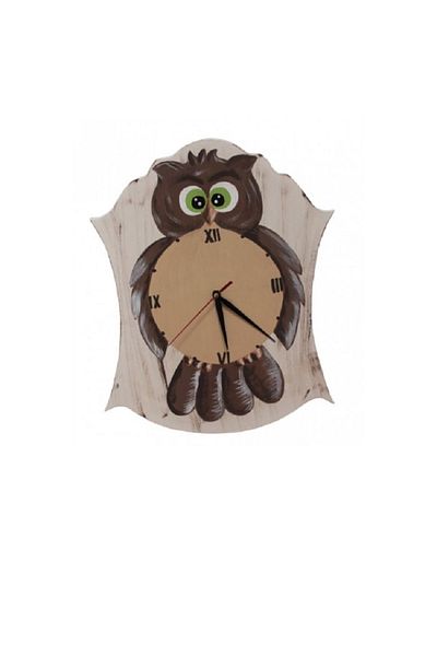 Decoratiuni Vintage Casa Retro Owl wall clock, hand painted, height 40 cm