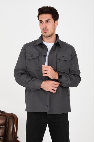LEBS Men's Shirt Collar Summer Coats