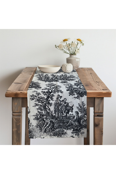 Meine Home İngiliz Köylüleri Keten Runner Dertsiz Kumaş