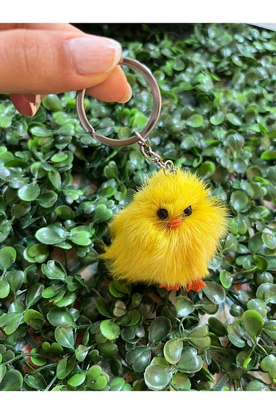 PONÇİK ACCESSORİES Cute Plush Yellow Chick Keychain Mascot-Bag Ornament