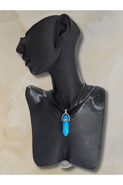 HobiHub Natural Blue Agate Pendant – Stone That Strengthens Communication and Reduces Stress