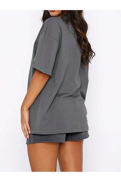 LOU MODA -Women's Cotton Printed West Coast Tshirt-Shorts Set 2-Pack Oversize Large Size
