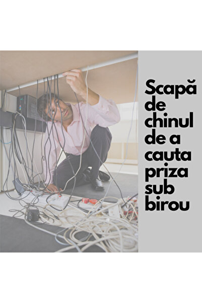 ATOMKIT Priza incorporabila in blat, 2 x USB-A 2.1A , 2 intrari EU, Buton pentru ridicare , Alb/Negru