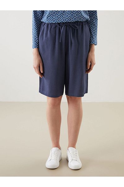 LC Waikiki New Season Women's Shorts with Elastic Waist and Linen Blend - S5Jy63Z8