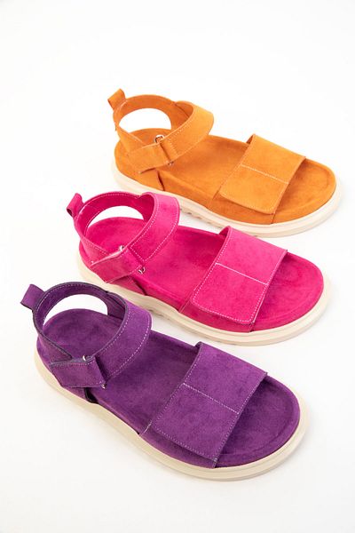 SOHO Lila Wildleder Damen Sandalen 20696