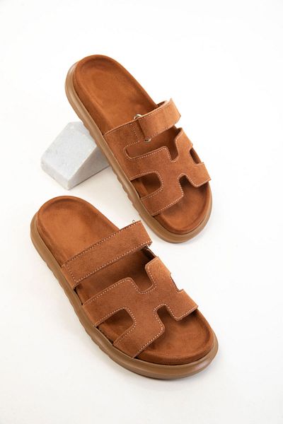 SOHO Tan Suede γυναικείες παντόφλες 20697
