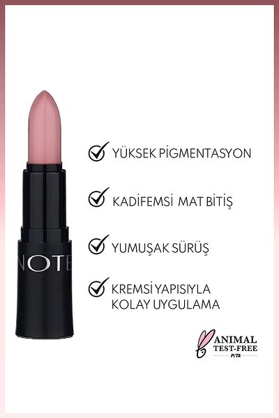 NOTE Mattemoist Lipstick Matte Finish Lipstick 312 Happy Tan - Nude