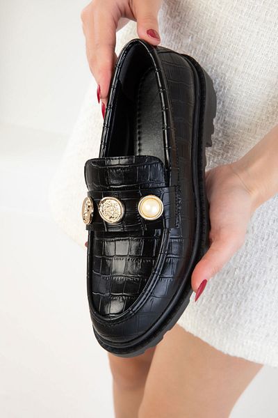 SOHO Black Krako Women's Loafer Shoes 20687
