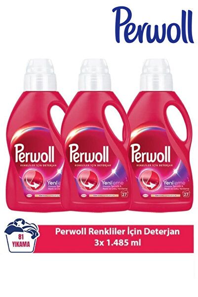 Perwoll Sıvı Deterjan Yenileme Renkliler 3x1.485ml – Renk Koruma İçin 81 Yıka...