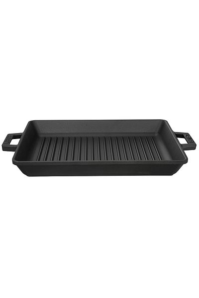 Lava Casting Rectangular Grill Pan Cast Iron Solid Double Handled Dimensions 26x32cm.