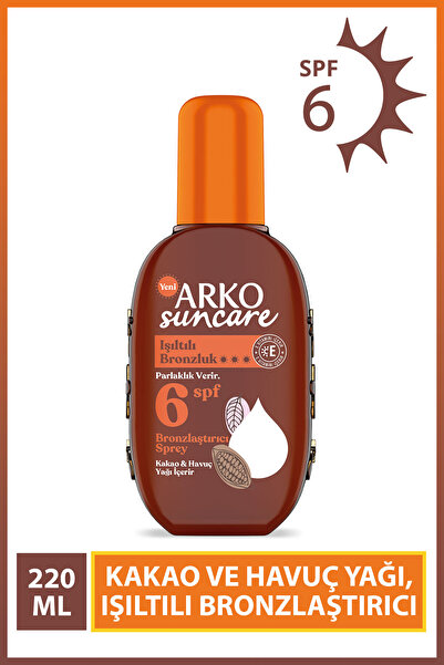 ARKO Suncare Spf6 Bronzlaştırıcı Güneş Yağı Sprey 220 ml