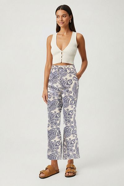 Trendyol Collection Multicolor Ethnic Pattern Regular Waist Culotte Jeans Twoss25Je00247