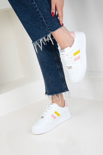 SOHO White-Yellow-Powder Women's Sneaker 20677