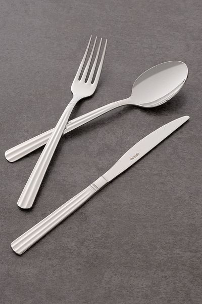 Hisar Optima Coral - 18 Pieces Steel Spoon Knife Set for 6 Persons