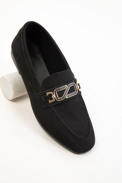 SOHO Siyah Süet Kadın Loafer Ayakkabı 20690