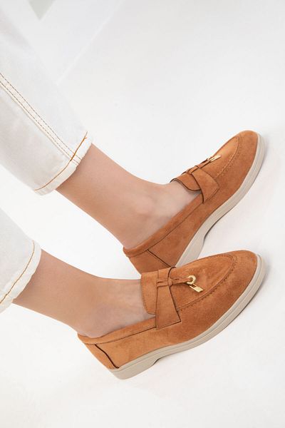 SOHO Tan Suede Women's Loafer Shoes 20674