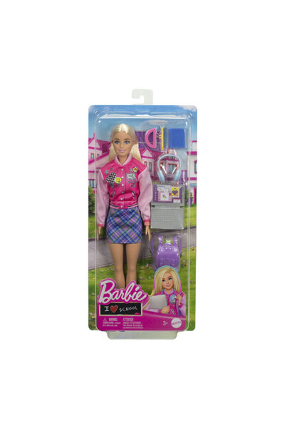 mattel Barbie® Bebekler ve Aksesuarlar Barbie Okulumu Seviyorum oyuncak seti, sarı saçlı bebek HRG84