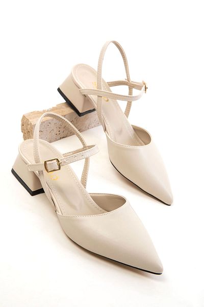 SOHO Beige Women's Classic Heeled Shoes 20655