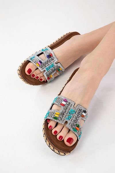 SOHO Silver Women's Slippers 20705