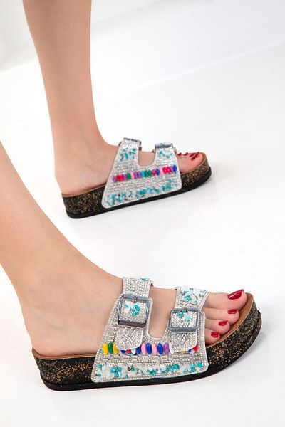 SOHO Silver Women's Slippers 20709