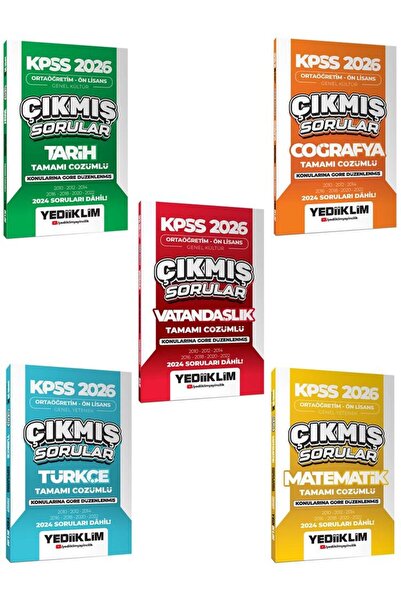Yediiklim Yayınları 2026 GYGK KPSS Ortaöğretim Ön Lisans Tarih Coğrafya Vatan...