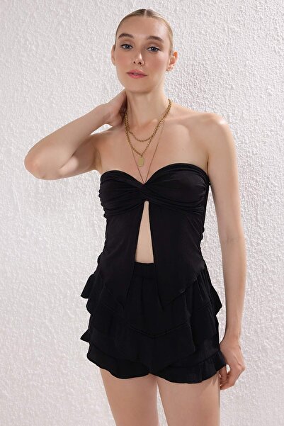 Trendyol Collection Textured Fabric Mini Shorts Skirt Twoss25Sr00223