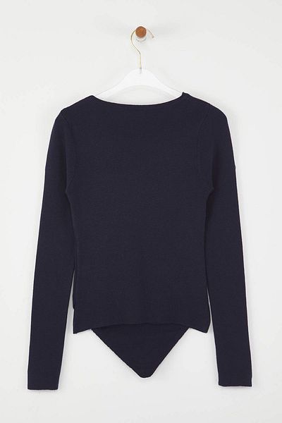 Trendyol Collection Navy Blue Mercerized Look Collar Detailed Knitwear Sweater Twoaw26Kz00023