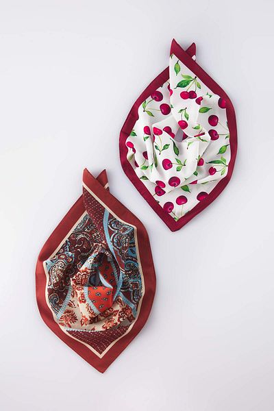 Trendyol Collection Red Patterned 2 Pack Scarf Accessory Twoss25Fu00000