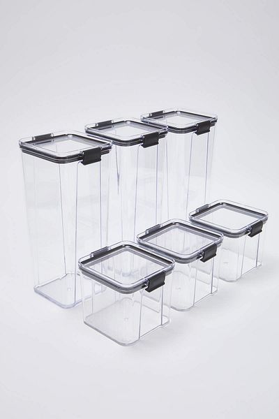 Trendyol Collection 3-Piece 700ml & 3-Piece 1300ml Storage Container with Lid Tphss25Skb00000