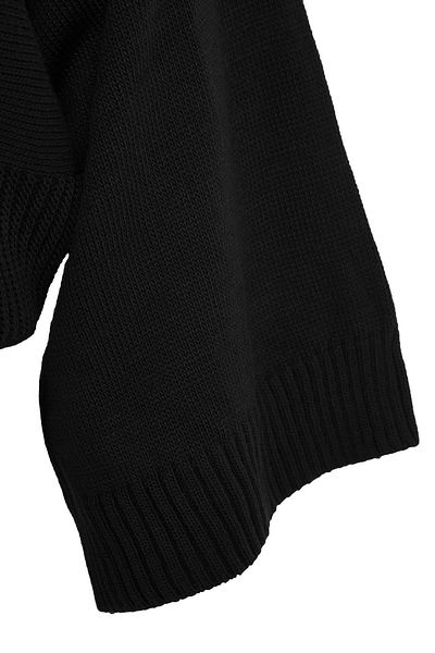 Trendyol Collection Pulover negru cu mânecă liliac cu mânecă liliac TWOAW23KZ01838