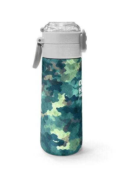 Coral High Kids Nefti Camouflage Patterned Steel Thermos with Straw and Direct Drinking 500 ml 31845