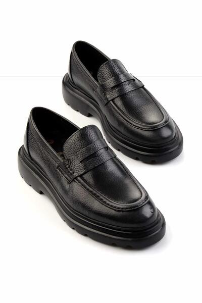 Bambi Gri Leather Erkek Loafer Ayakkabı E01054195440