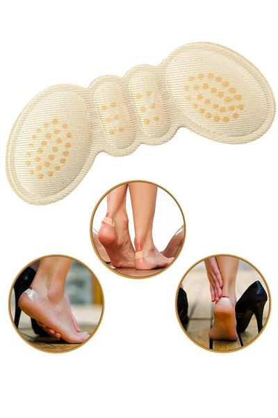 jetfast 4 mm 1 Pair Cream Color Shoe Heel Anti-Knocking Heel Protection and Narrowing Pad