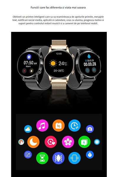 Smart Vibe Smartwatch Ultra AMOLED WiX™ Call 1.3” Always ON Display, One-Touch Bluetooth Call, HD Sound, Gold